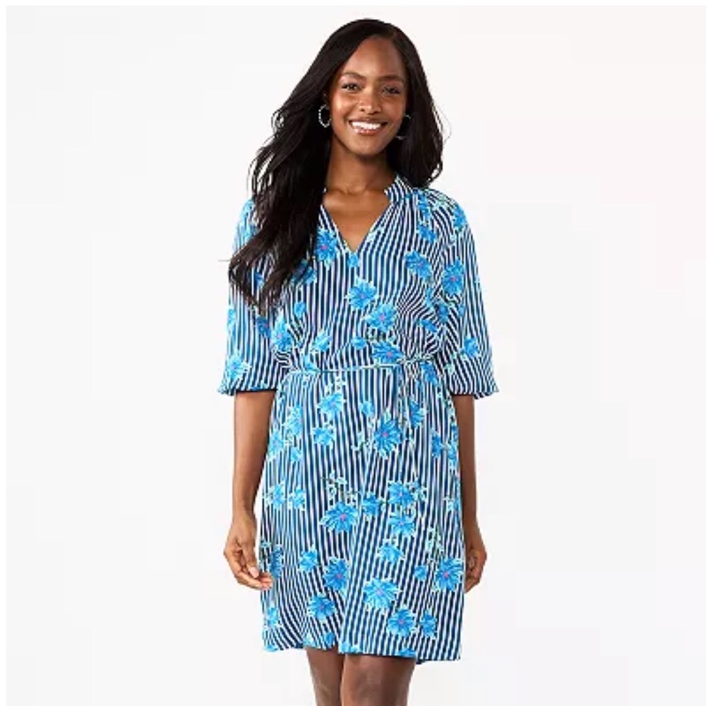 Draper James striped floral dress